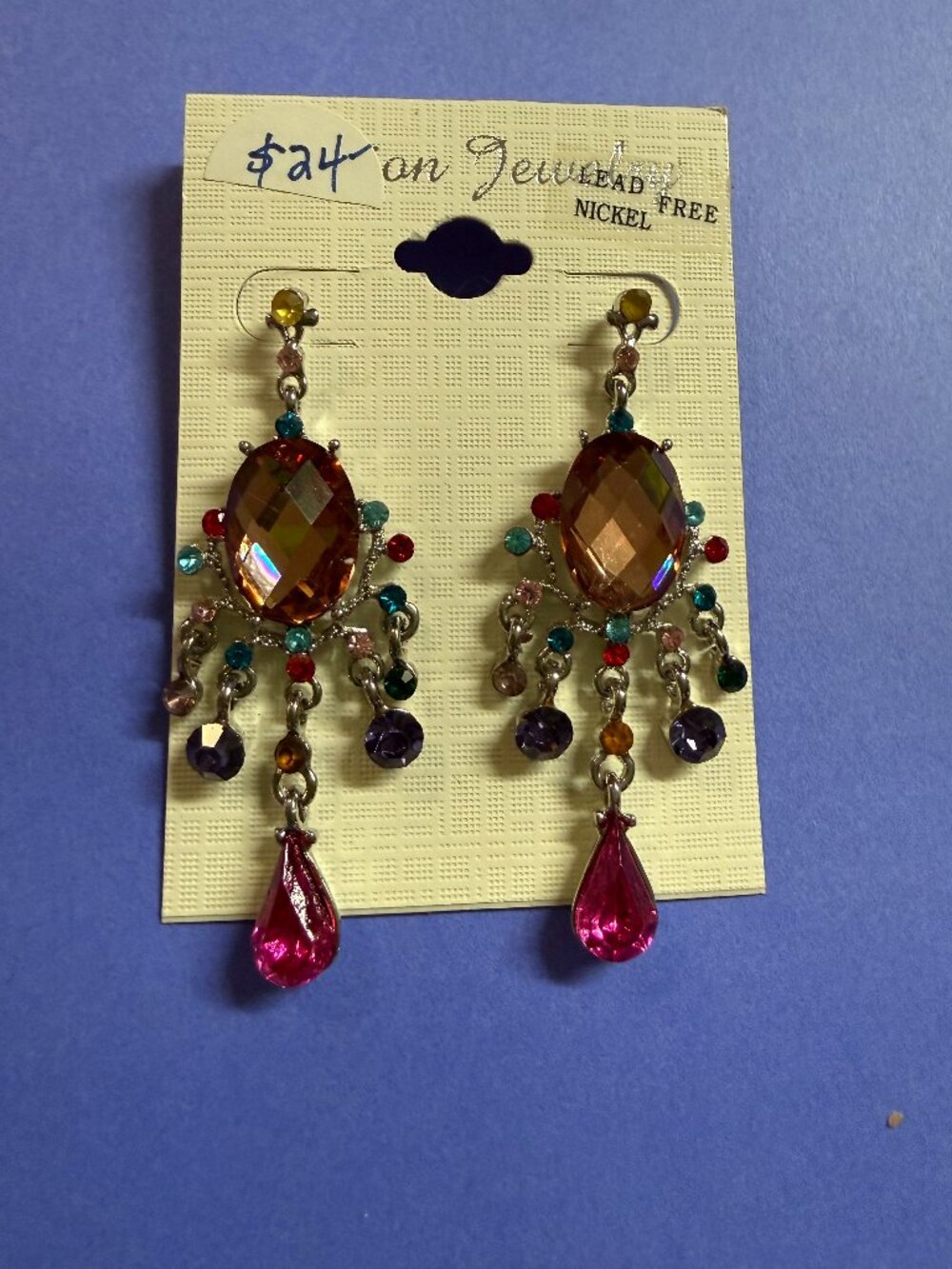 Sumaris Amber Drops Chandelier Earrings